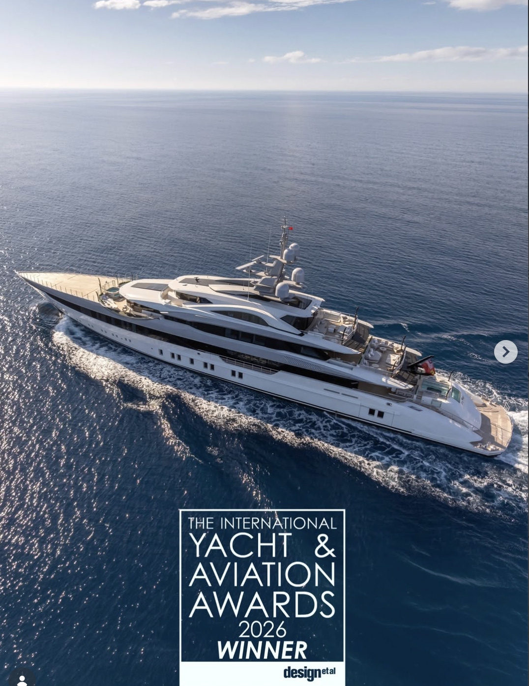 Superyacht underway in open water